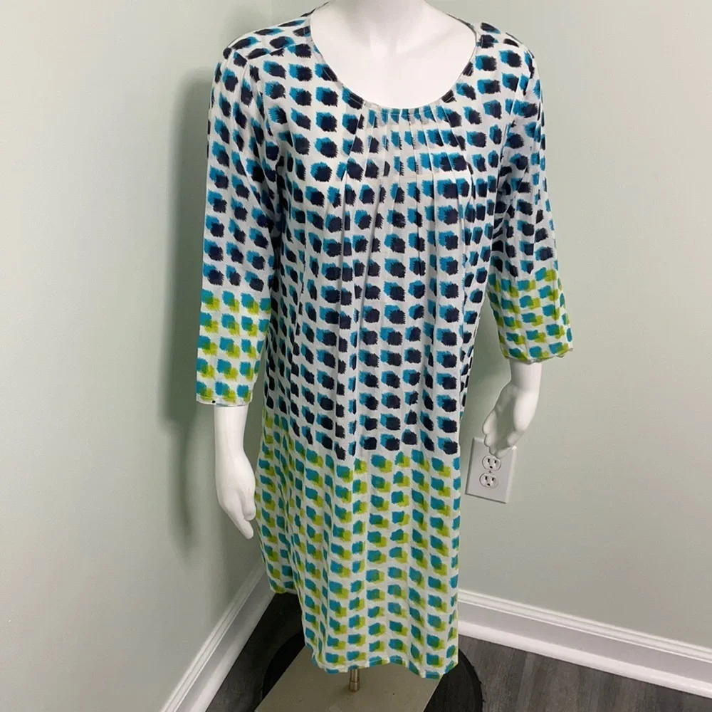 Roberta Roller Rabbit Blue Green Dotted Tunic Medium - Picture 2 of 7